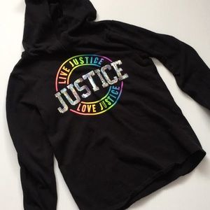 rainbow justice logo hoodie